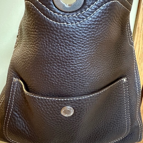 COACH Chelsea Pebbled Brown Leather Large Hobo Tote Purse Shoulder Bag F12338 - Picture 5 of 9